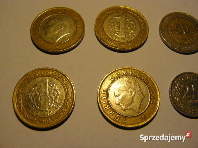 Tureckie monety 7 sztuk podkarpackie Rzeszów
