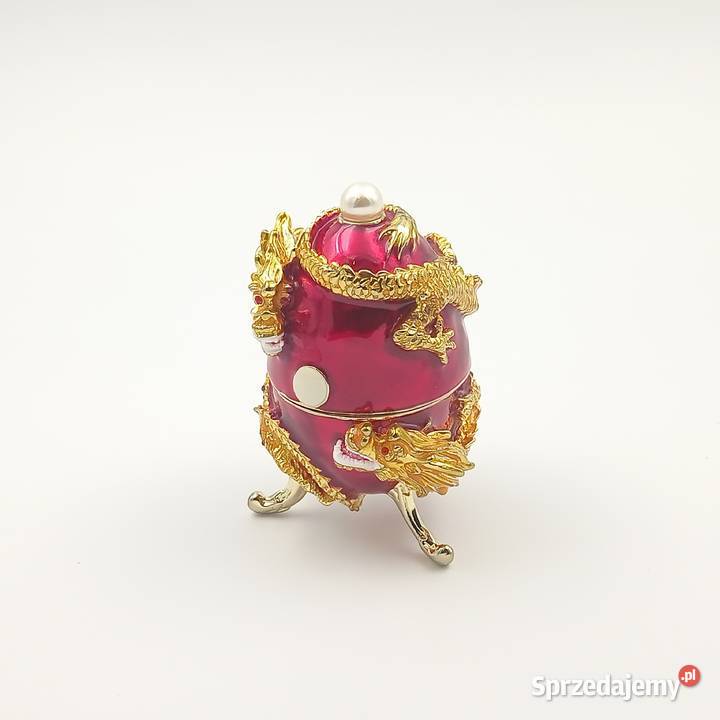 Jajko jajo faberge pojemniki szkatułka czerwone Zawiercie
