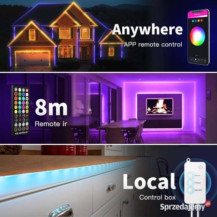 Taśmya Popotan LED Lights 10m Smart Bluetooth śląskie Zawiercie