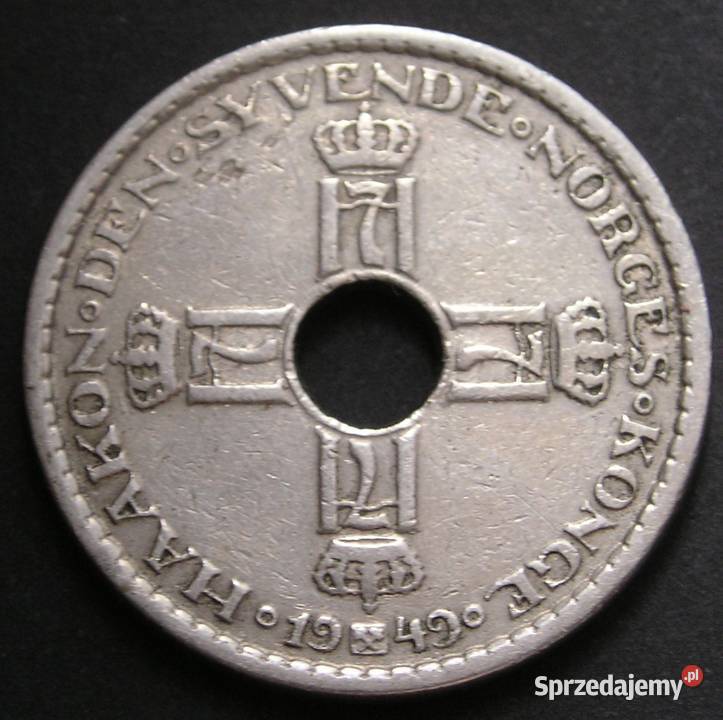 NORWEGIA 1 KORONA 1949 Numizmatyka Łódź