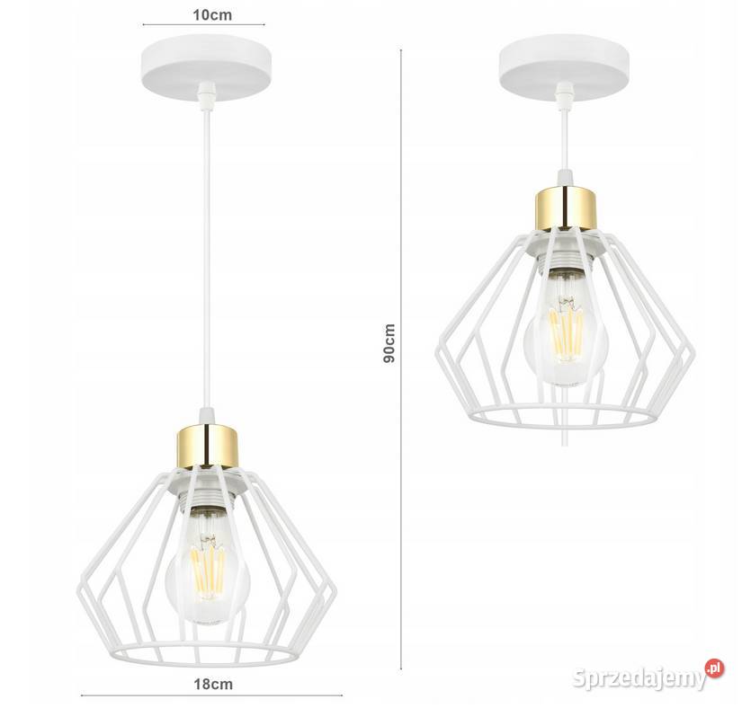 LAMPA WISZĄCA SUFITOWA ŻYRANDOL BRYLANT biała Choroszcz
