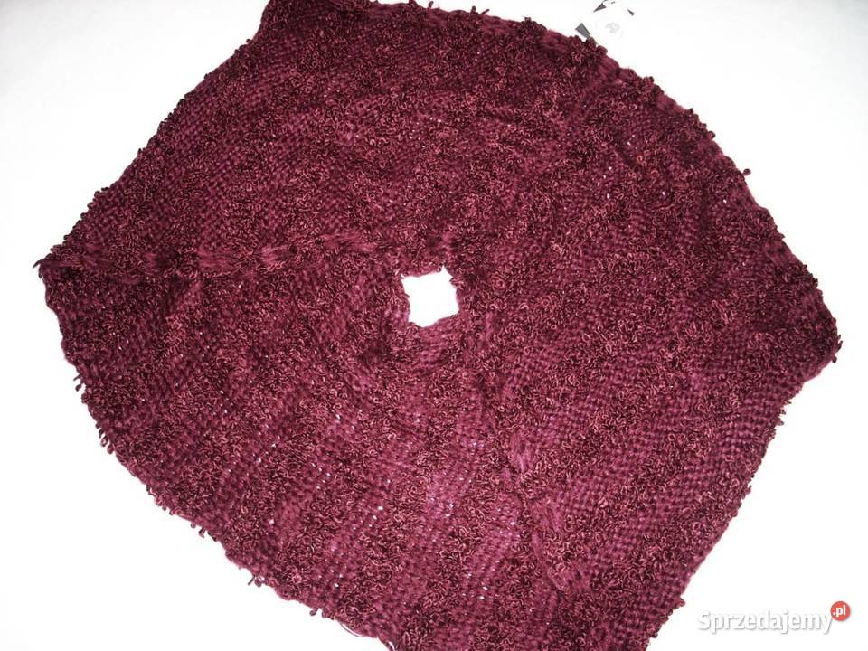 CA Bordowy Komin Gruby Bouqle Nowy Yessica Galanteria i dodatki Nowy Sącz