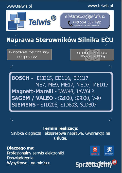 Naprawa klonowanie sterowników silnika ECU