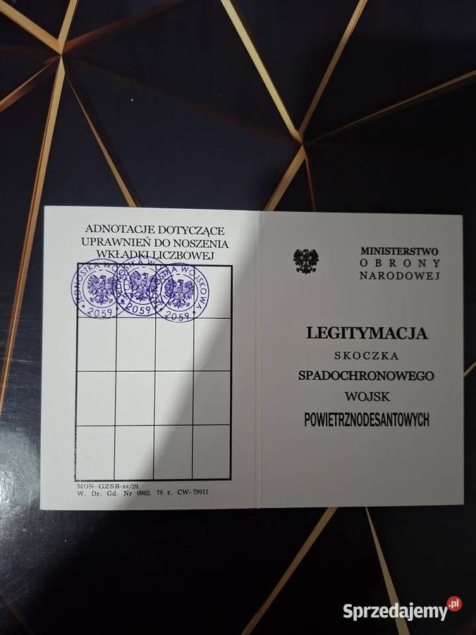 Legitymacja skoczka spadochronowego i Militaria