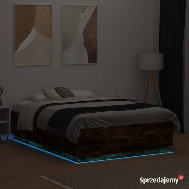 Rama łóżka z LED przydymiony dąb 135x190 40cm mazowieckie sprzedam