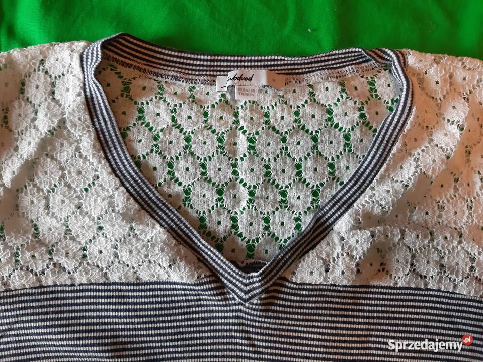 Letnia krótka bawełniana marynarska bluzka biały Warszawa sprzedam
