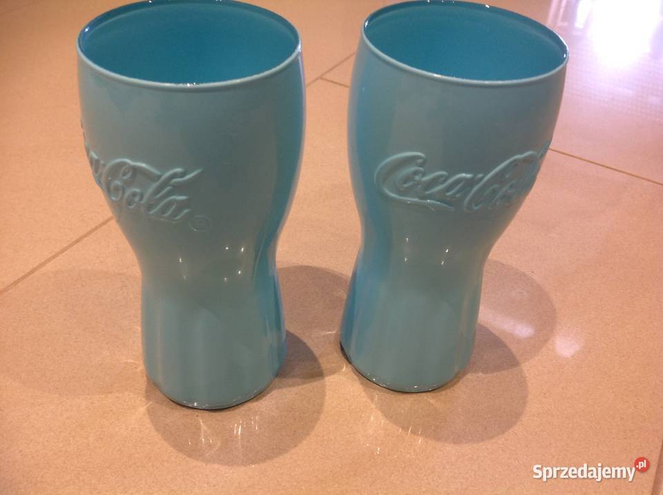 Szklanki COCA COLA Malowane 2 j Nowe odcienie błękitu Nowa Sól sprzedam