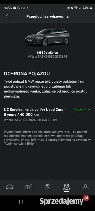 BMW M550D F11 2016 152700 nieuszkodzony Krasna Wieś