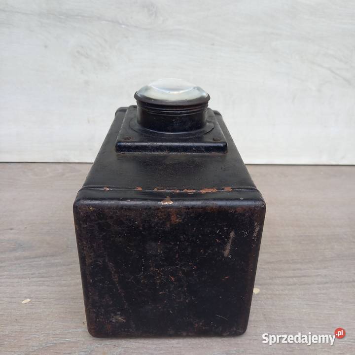 Stara lampa kolejowa wojskowa wypukła soczewka Pozostałe Warszawa
