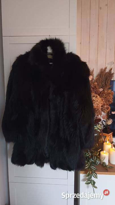 Futro czarne vintage czarny lis rL Inny rodzaj Kurtki i płaszcze mazowieckie