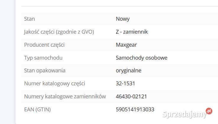 LINKA HAMULCA RĘCZNEGO PRAWA 321532 Toyota Auris Ruda Śląska
