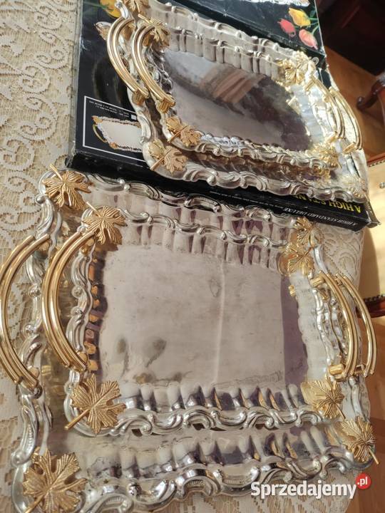 platerowane tace zestaw 2