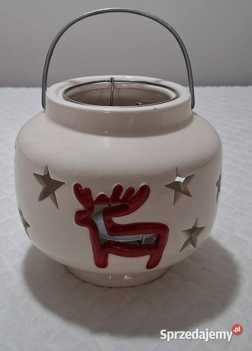 Lampion świecznik świąteczny czerwony renifer Czeladź sprzedam