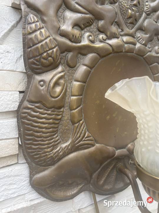 Stara przedwojenna lampa Herb Gdańska Bystrzyca Kłodzka