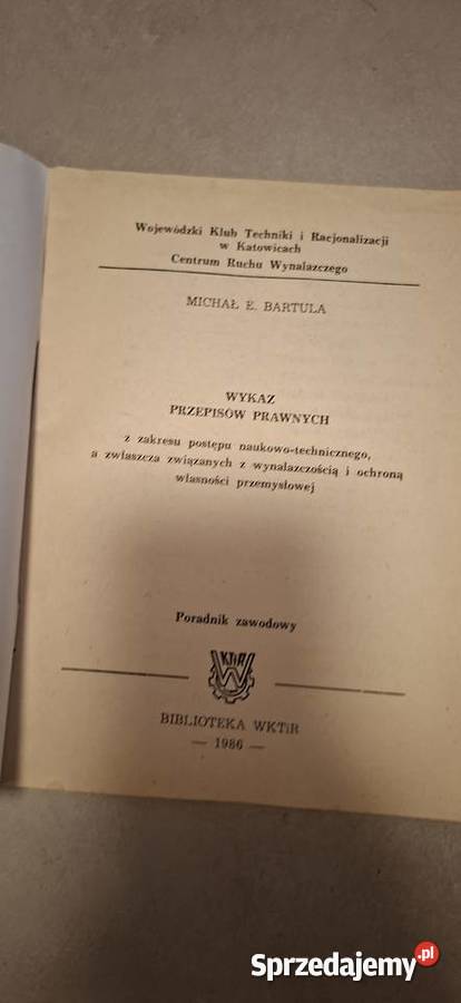 Unikat PRL Wykaz Przepisów Prawnych 1968 Biały wielkopolskie Konin