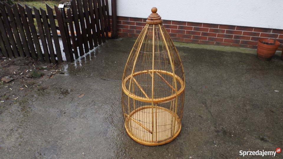 Stara duża klatka ptaków Papugi Grodziczno