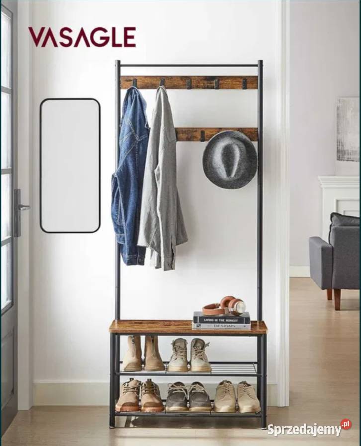 Wieszak na ubrania stojak regał półka Meble śląskie Poraj