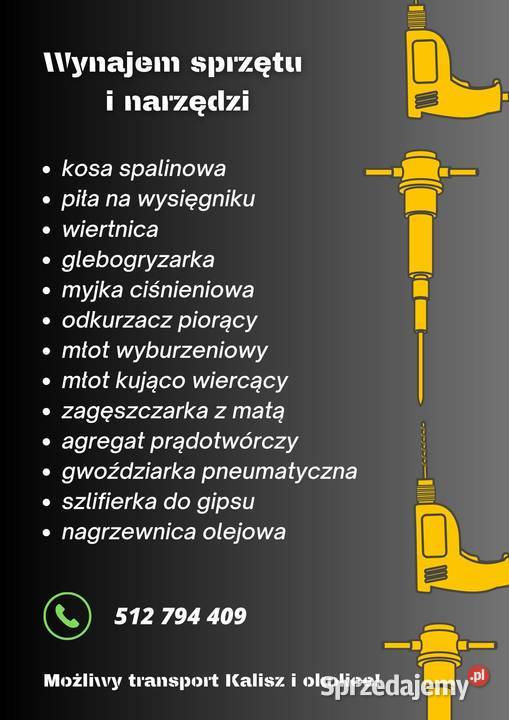 Wynajem wypożyczalnia sprzętu Współpraca biznesowa wielkopolskie Kalisz