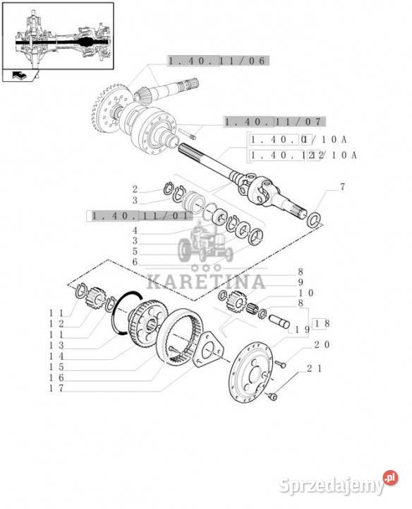 Holland T6090 Wałek 1214t 84194839