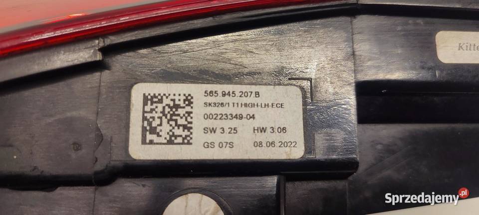 SKODA KODIAQ LAMPA LEWY TYŁ 565945207B osobowe Lampy tylne dolnośląskie sprzedam