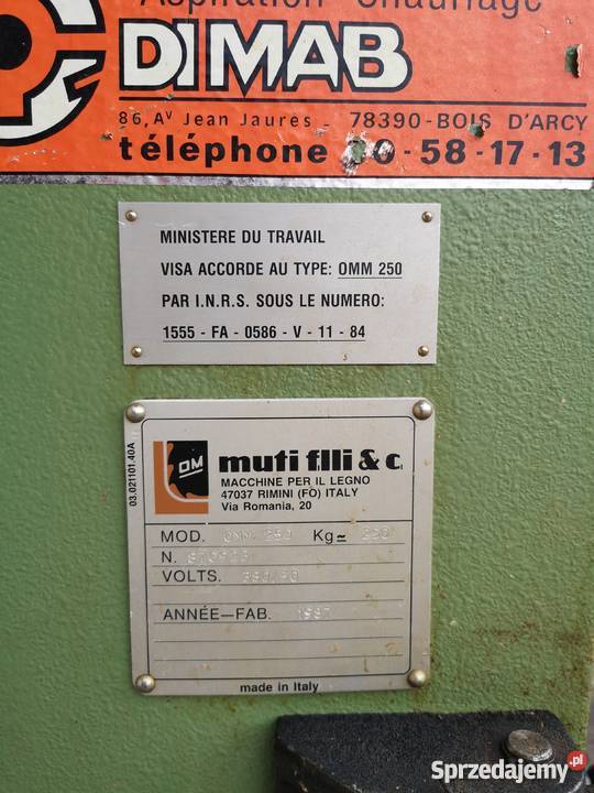 Dłutarka łańcuszkowa czopiarka OMM250 pomorskie