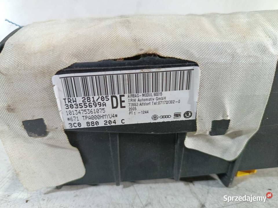 PODUSZKA AIRBAG PASAŻERA VW PASSAT B6 3C0880204C osobowe