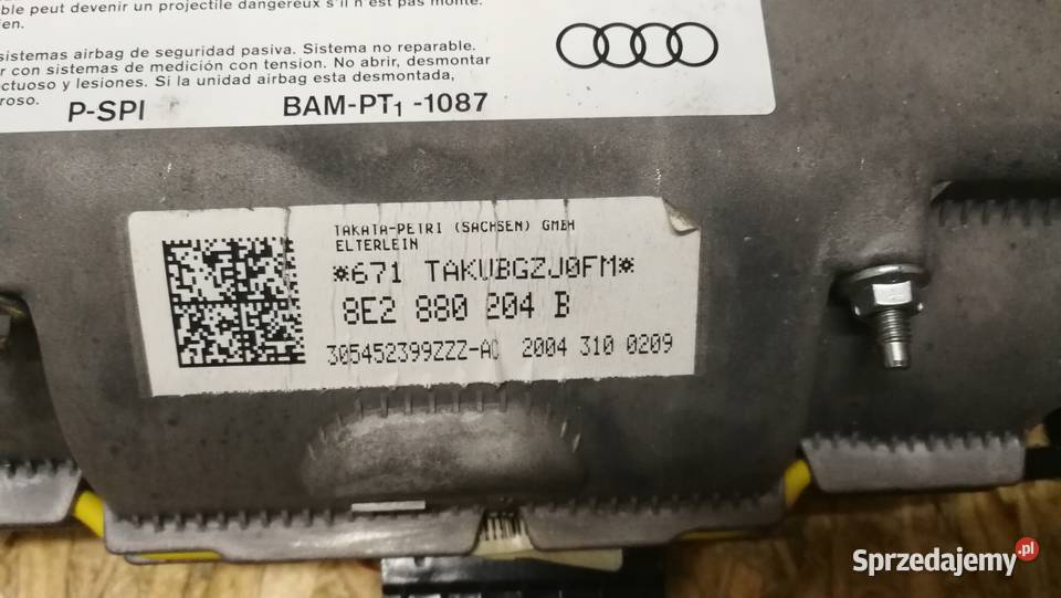 PODUSZKA POWIETRZNA PASAŻERA AUDI A4 B7 Części samochodowe Przystajń