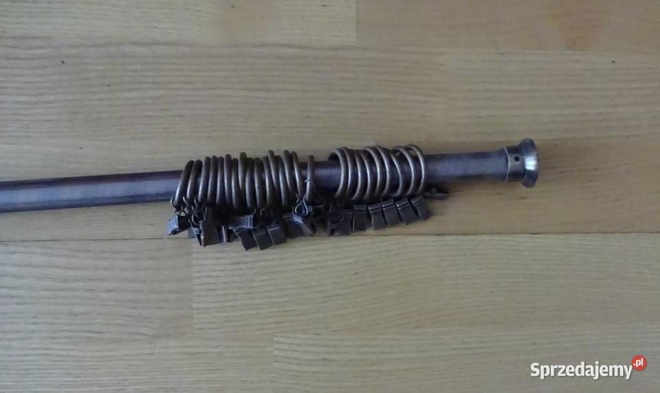Karnisz Metalowy Okrągły Pojedynczy Brudny Złoty Poznań