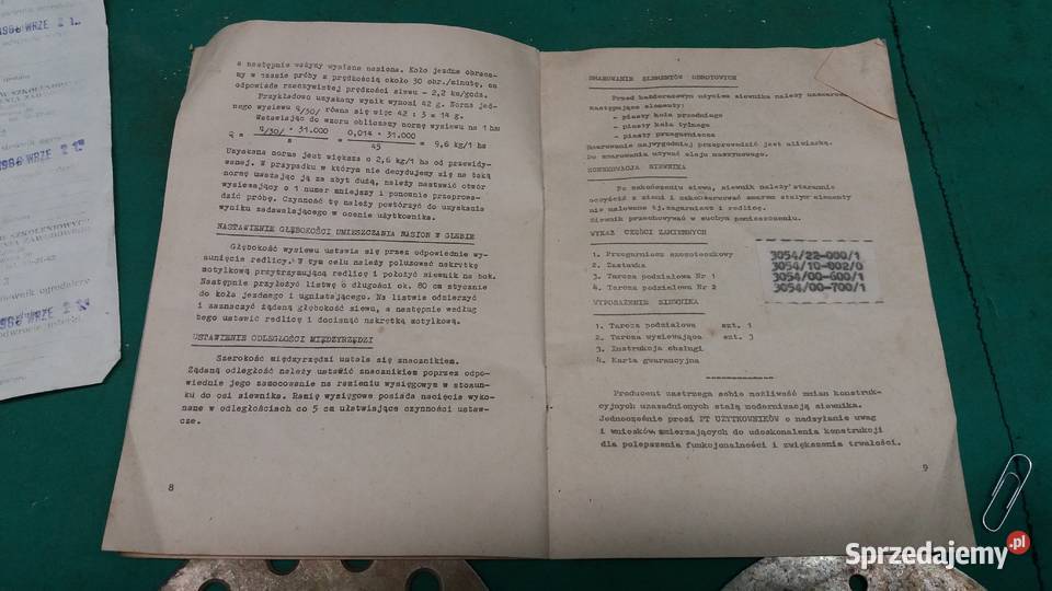 Siewnik Bonifacy instrukcja obsługi i karta Strzyżów