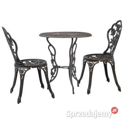 vidaXL 3cz zestaw mebli bistro ze stopu mazowieckie Warszawa