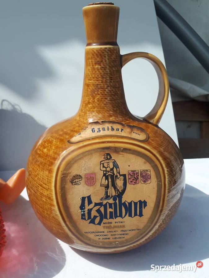 Ceramiczna butelka miodzie pitnym Czcibor śląskie