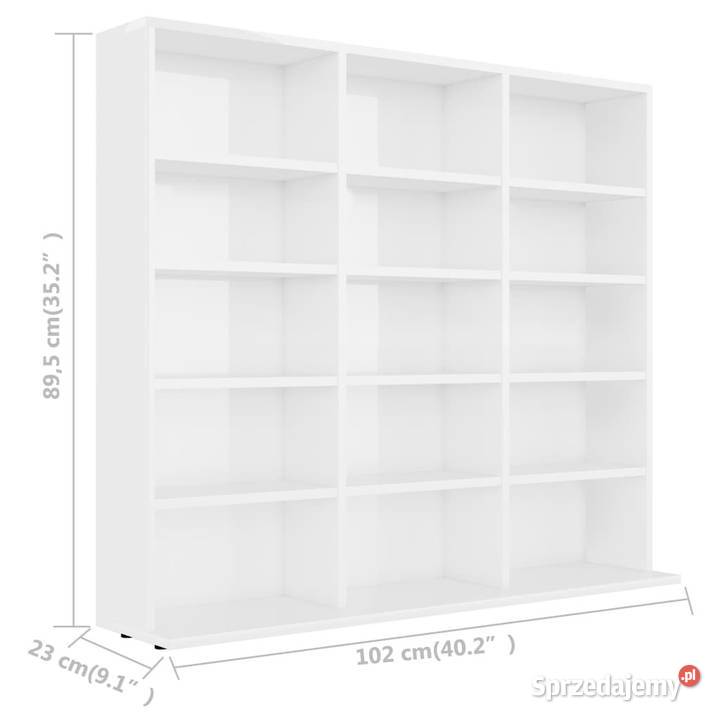 Szafka na płyty CD wysoki połysk biała 102 x 23 Warszawa