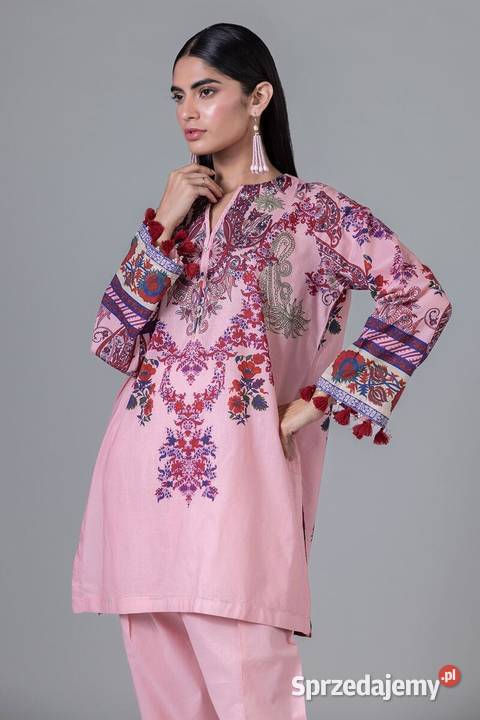 Lużna tunika XXL 44 3XL 46 różowa bawełna kameez różowy Szczecin sprzedam