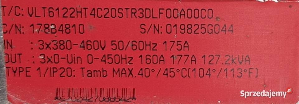 Falownik Danfoss VLT6122 90kW Pleszew