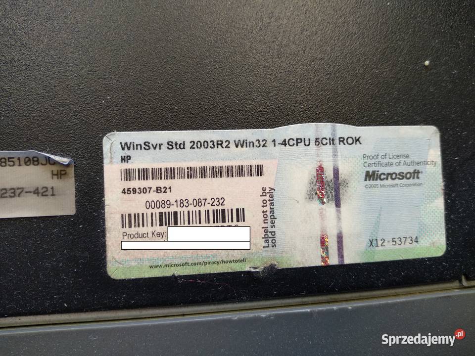 Serwer HP z systemem Windows Serwer 2003R2 Stargard sprzedam
