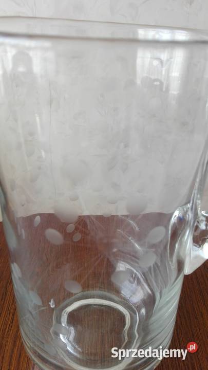 Dzbanek duży szlif ręczny stare szkło PRL podlaskie Białystok