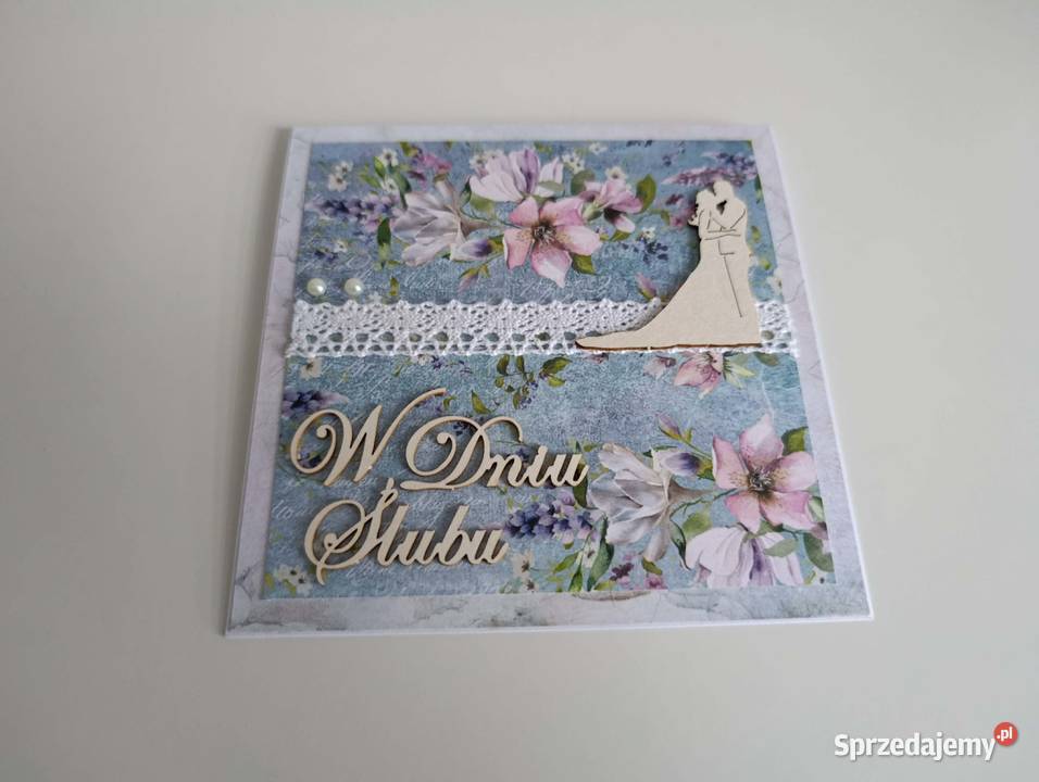 Kartka ręcznie robiona na Ślub handmade Łódź