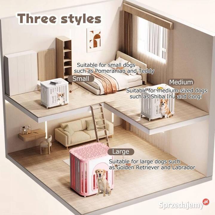 Klatka Kojec Psa Transporter Biały Myszyniec