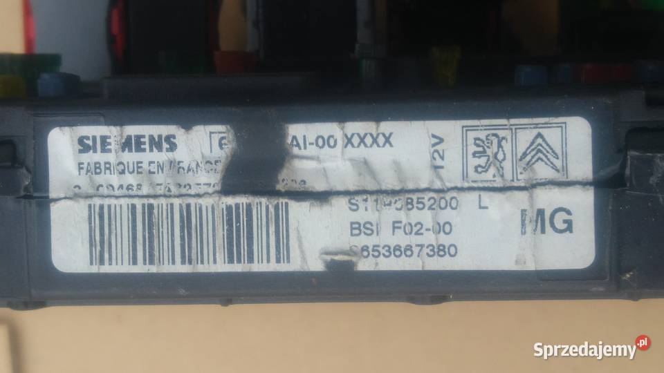 CITROEN C2 14 HDI Sterownik BSI F0200 9653667380 Części samochodowe zachodniopomorskie Dębno