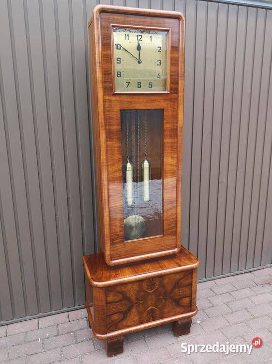 Zegar ArtDeco Stojący Orzech Stary Antyk Pozostałe