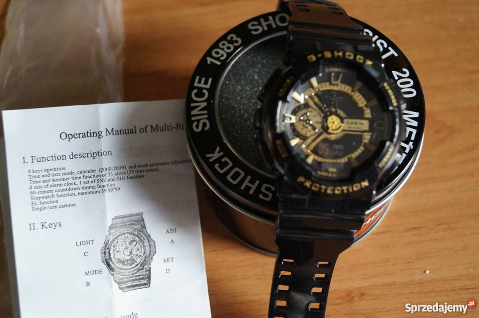 Casio Gshock GA 110 ZŁOTY box instrukcja Gniezno