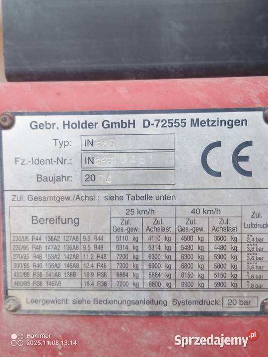 Opryskiwacz ciągany Holder in365 belka 24m Brodnica