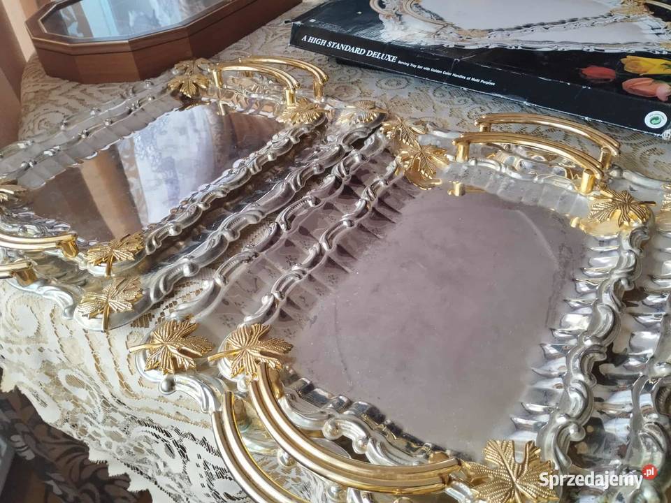 platerowane tace zestaw 2