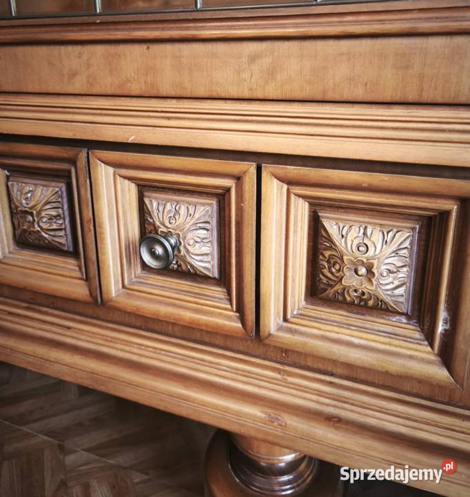 Witryna z komoda z litego drewna dębowego Meble do salonu Grodzisk Mazowiecki