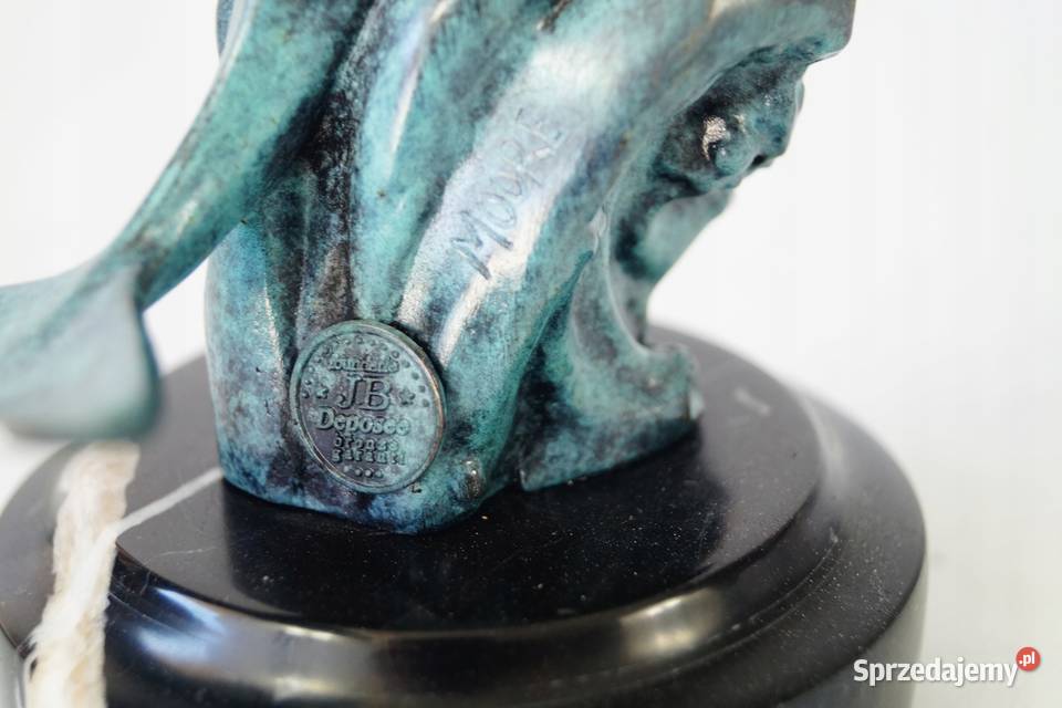 Figura z brązu rzeźba DELFIN brąz patyna Antyki sprzedam