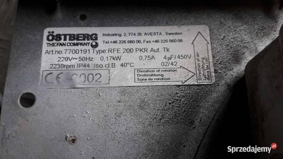 Wentylator odśrodkowy Pruszcz Gdański