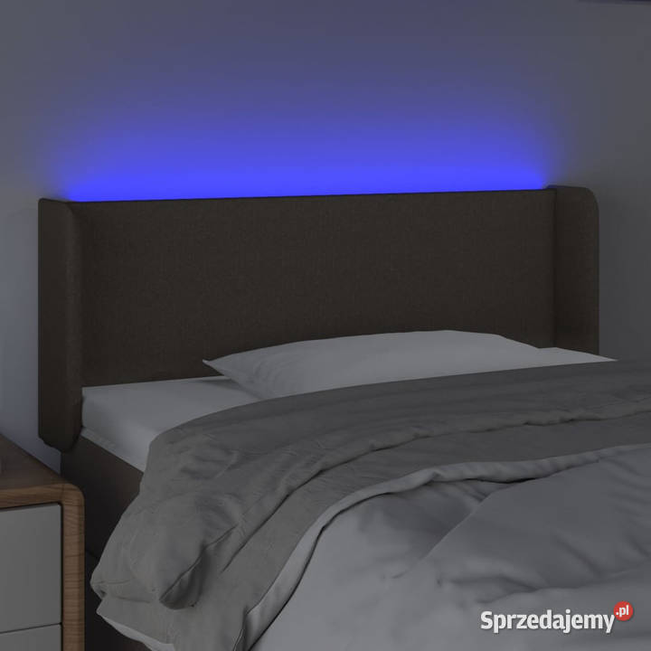 Zagłówek do łóżka z LED taupe 83x16x7888 tkanina Dom i Ogród Warszawa