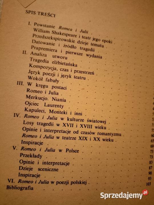 Romeo i Julia biblioteka Analiz Literackich Warszawa