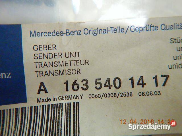 CZUJNIK ZUŻYCIA KLOCKÓW MERCEDES ML W163 NOWY