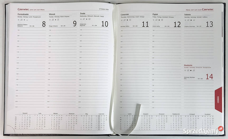 Kalendarz A4 książkowy 2026 TYGODNIOWY terminarz Kalisz